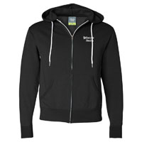 UNISEX BLACK ZIP HOODED SWEATSHIRT